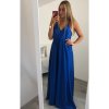 Šaty dlouhé společenské saténové na ramínka dámské Elisabet (XS/S/M/L ONE SIZE) ITALSKÁ MÓDA IMM22360/DR (Velikost S/M/L, Barva zelená smaragdová)