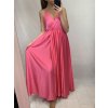 Šaty dlouhé společenské saténové na ramínka dámské Elisabet (XS/S/M/L ONE SIZE) ITALSKÁ MÓDA IMM22360/DR (Velikost S/M/L, Barva zelená smaragdová)