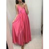 Šaty dlouhé společenské saténové na ramínka dámské Elisabet (XS/S/M/L ONE SIZE) ITALSKÁ MÓDA IMM22360/DR (Velikost S/M/L, Barva zelená smaragdová)
