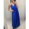 Šaty dlouhé společenské saténové na ramínka dámské Elisabet (XS/S/M/L ONE SIZE) ITALSKÁ MÓDA IMM22360/DR (Velikost S/M/L, Barva zelená smaragdová)