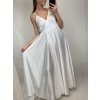 Šaty dlouhé společenské saténové na ramínka dámské Elisabet (XS/S/M/L ONE SIZE) ITALSKÁ MÓDA IMM22360/DR (Velikost S/M/L, Barva zelená smaragdová)