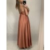 Šaty dlouhé společenské saténové na ramínka dámské Elisabet (XS/S/M/L ONE SIZE) ITALSKÁ MÓDA IMM22360/DR (Velikost S/M/L, Barva zelená smaragdová)