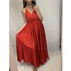 Šaty dlouhé společenské saténové na ramínka dámské Elisabet (XS/S/M/L ONE SIZE) ITALSKÁ MÓDA IMM22360/DR (Velikost S/M/L, Barva zelená smaragdová)