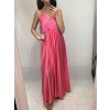 Šaty dlouhé společenské saténové na ramínka dámské Elisabet (XS/S/M/L ONE SIZE) ITALSKÁ MÓDA IMM22360/DR (Velikost S/M/L, Barva zelená smaragdová)
