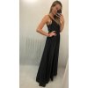 Šaty dlouhé společenské saténové na ramínka dámské Elisabet (XS/S/M/L ONE SIZE) ITALSKÁ MÓDA IMM22360/DR (Velikost S/M/L, Barva zelená smaragdová)