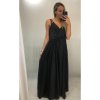 Šaty dlouhé společenské saténové na ramínka dámské Elisabet (XS/S/M/L ONE SIZE) ITALSKÁ MÓDA IMM22360/DR (Velikost S/M/L, Barva zelená smaragdová)