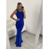 Šaty elegantní společenské dlouhé na ramínka dámské (S/M ONE SIZE) ITALSKá MóDA IMM22LS9714 (Velikost S/M/L, Barva Černá)
