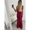 Šaty elegantní společenské dlouhé na ramínka dámské (S/M ONE SIZE) ITALSKá MóDA IMM22LS9714 (Velikost S/M/L, Barva Černá)