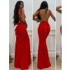 Šaty elegantní společenské dlouhé na ramínka dámské (S/M ONE SIZE) ITALSKá MóDA IMM22LS9714 (Velikost S/M/L, Barva Černá)