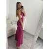 Šaty elegantní společenské dlouhé na ramínka dámské (S/M ONE SIZE) ITALSKá MóDA IMM22LS16104 (Velikost S/M/L, Barva růžová starorůžová)
