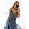 Šaty elegantní společenské dlouhé na ramínka dámské (S/M ONE SIZE) ITALSKá MóDA IMM22LS16104 (Velikost S/M/L, Barva růžová starorůžová)