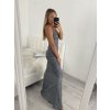 Šaty elegantní společenské dlouhé na ramínka dámské (S/M ONE SIZE) ITALSKá MóDA IMM22LS16104 (Velikost S/M/L, Barva růžová starorůžová)