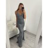 Šaty elegantní společenské dlouhé na ramínka dámské (S/M ONE SIZE) ITALSKá MóDA IMM22LS16104 (Velikost S/M/L, Barva růžová starorůžová)