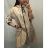 Kabát/Bunda prodloužená tenká jarní dámská (S/M/L ONE SIZE) ITALSKÁ MÓDA IM421975/DR (Velikost M/L, Barva béžová)