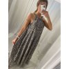 Šaty dlouhé saténové bez rukávu letní leopard dámské (S/M/L ONE SIZE) ITALSKÁ MÓDA IMM22977A/DR