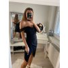 Šaty elegantní carmen krátké bez rukávu dámské Šarlot (S/M ONE SIZE) ITALSKá MóDA IM322308/DR (Velikost S/M/L, Barva béžová)