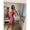 Šaty elegantní carmen krátké bez rukávu dámské Šarlot (S/M ONE SIZE) ITALSKá MóDA IM322308/DR (Velikost S/M/L, Barva béžová)