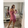 Šaty elegantní carmen krátké bez rukávu dámské Šarlot (S/M ONE SIZE) ITALSKá MóDA IM322308/DR (Velikost S/M/L, Barva béžová)
