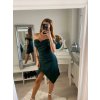 Šaty elegantní carmen krátké bez rukávu dámské Šarlot (S/M ONE SIZE) ITALSKá MóDA IM322308/DR (Velikost S/M/L, Barva béžová)