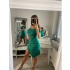Šaty elegantní carmen krátké bez rukávu dámské Šarlot (S/M ONE SIZE) ITALSKá MóDA IM322308/DR (Velikost S/M/L, Barva béžová)