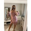 Šaty elegantní carmen krátké bez rukávu dámské Šarlot (S/M ONE SIZE) ITALSKá MóDA IM322308/DR (Velikost S/M/L, Barva béžová)