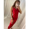 Šaty dlouhé saténové na ramínka stahovací délka dámské (S/M ONE SIZE) ITALSKÁ MÓDA IMWG221299/DR (Velikost S/M/L, Barva Černá)