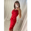 Šaty dlouhé saténové na ramínka stahovací délka dámské (S/M ONE SIZE) ITALSKÁ MÓDA IMWG221299/DR (Velikost S/M/L, Barva Černá)
