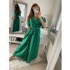 Šaty společenské elegantní letní krátký rukáv dámské (S/M ONE SIZE) ITALSKÁ MÓDA IMPSH22L52150/DR (Velikost S/M/L, Barva zelená)