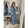Šaty společenské elegantní letní krátký rukáv dámské (S/M ONE SIZE) ITALSKÁ MÓDA IMPSH22L52150/DR (Velikost S/M/L, Barva zelená)