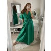 Šaty společenské elegantní letní krátký rukáv dámské (S/M ONE SIZE) ITALSKÁ MÓDA IMPSH22L52150/DR (Velikost S/M/L, Barva zelená)