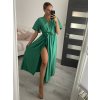 Šaty společenské elegantní letní krátký rukáv dámské (S/M ONE SIZE) ITALSKÁ MÓDA IMPSH22L52150/DR (Velikost S/M/L, Barva zelená)