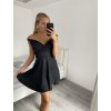 Šaty elegantní třpytivé carmen dámské (S/M ONE SIZE) ITALSKá MóDA IM322337 (Velikost S/M/L, Barva Černá)