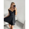 Šaty elegantní třpytivé carmen dámské (S/M ONE SIZE) ITALSKá MóDA IM322337 (Velikost S/M/L, Barva Černá)