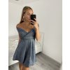 Šaty elegantní třpytivé carmen dámské (S/M ONE SIZE) ITALSKá MóDA IM322337 (Velikost S/M/L, Barva Černá)