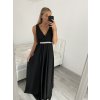 Šaty elegantní společenské na ramínka dámské (S/M ONE SIZE) ITALSKÁ MÓDA IMM22fs52571 (Velikost S/M/L, Barva Černá)