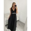 Šaty elegantní společenské na ramínka dámské (S/M ONE SIZE) ITALSKÁ MÓDA IMM22fs52571 (Velikost S/M/L, Barva Černá)