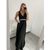 Šaty elegantní společenské na ramínka dámské (S/M ONE SIZE) ITALSKÁ MÓDA IMM22fs52571 (Velikost S/M/L, Barva Černá)