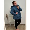 Bunda s kapucí dámská nadrozměr (4XL-8XL) BESS222251 petrolejová (Velikost 4XL, Barva modrá petrolejová)
