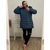 Bunda s kapucí dámská nadrozměr (4XL-8XL) BESS222251 petrolejová (Velikost 4XL, Barva modrá petrolejová)