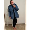 Bunda s kapucí dámská nadrozměr (4XL-8XL) BESS222251 petrolejová (Velikost 4XL, Barva modrá petrolejová)