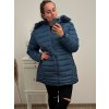 Bunda s kapucí dámská nadrozměr (4XL-8XL) BESS222251 petrolejová (Velikost 4XL, Barva modrá petrolejová)