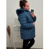 Bunda s kapucí dámská nadrozměr (4XL-8XL) BESS222251 petrolejová (Velikost 4XL, Barva modrá petrolejová)