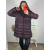 Bunda s kapucí dámská nadrozměr (4XL-8XL) BESS222251 vínová (Velikost 4XL, Barva vínová)