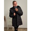 Bunda s kapucí dámská nadrozměr (4XL-8XL) BESS222251 černá (Velikost 4XL, Barva Černá)