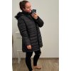 Bunda s kapucí dámská nadrozměr (4XL-8XL) BESS222251 černá (Velikost 4XL, Barva Černá)