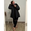 Bunda s kapucí dámská nadrozměr (4XL-8XL) BESS222251 černá (Velikost 4XL, Barva Černá)