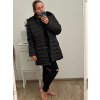 Bunda s kapucí dámská nadrozměr (4XL-8XL) BESS222251 černá (Velikost 4XL, Barva Černá)