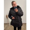 Bunda s kapucí dámská nadrozměr (4XL-8XL) BESS222251 černá (Velikost 4XL, Barva Černá)