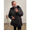 Bunda s kapucí dámská nadrozměr (4XL-8XL) BESS222251 černá (Velikost 4XL, Barva Černá)