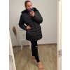 Bunda s kapucí dámská nadrozměr (4XL-8XL) BESS222251 černá (Velikost 4XL, Barva Černá)